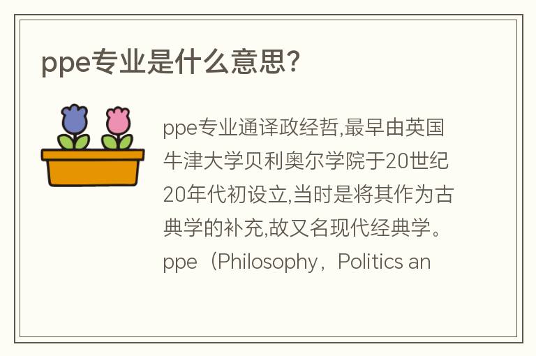 ppe專業(yè)是什么意思？