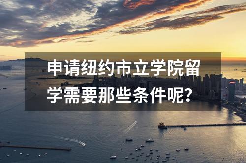 申請(qǐng)紐約市立學(xué)院留學(xué)需要那些條件呢？