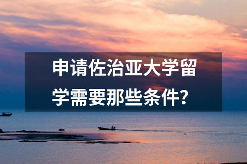 申請佐治亞大學(xué)留學(xué)需要那些條件？