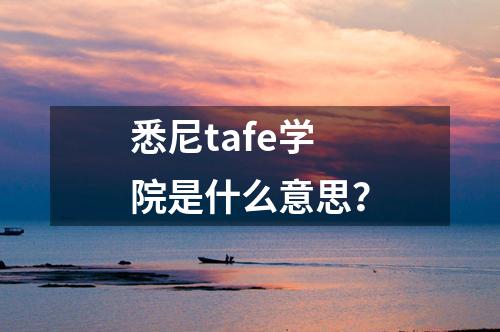 悉尼t(yī)afe學(xué)院是什么意思？