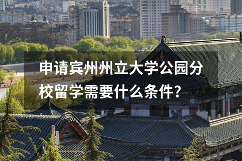 申請賓州州立大學公園分校留學需要什么條件？